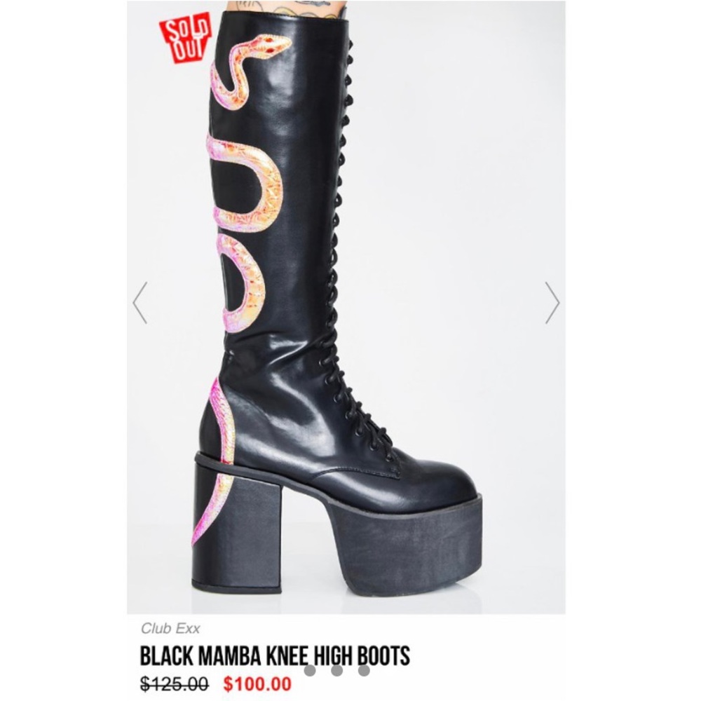 Dollskill Club Exx size 11 snake boots